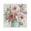 20" x 20" Watercolor Soft Pastel Peonies Bouquet Canvas Wall Art