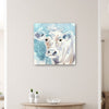 20" x 20" Watercolor Soft Pastel Cow Canvas Wall Art