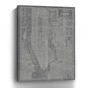 48" x 32" Gray and White Aerial New York Map Canvas Wall Art