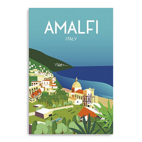 24" x 16" Vibrant Amalfi Coast Canvas Wall Art