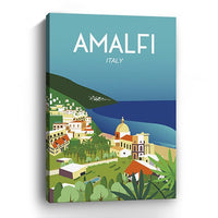 24" x 16" Vibrant Amalfi Coast Canvas Wall Art