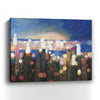 20" x 16" Watercolor City Lights on the Horizon Canvas Wall Art