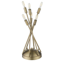 Perret 6-Light Aged Brass Table Lamp