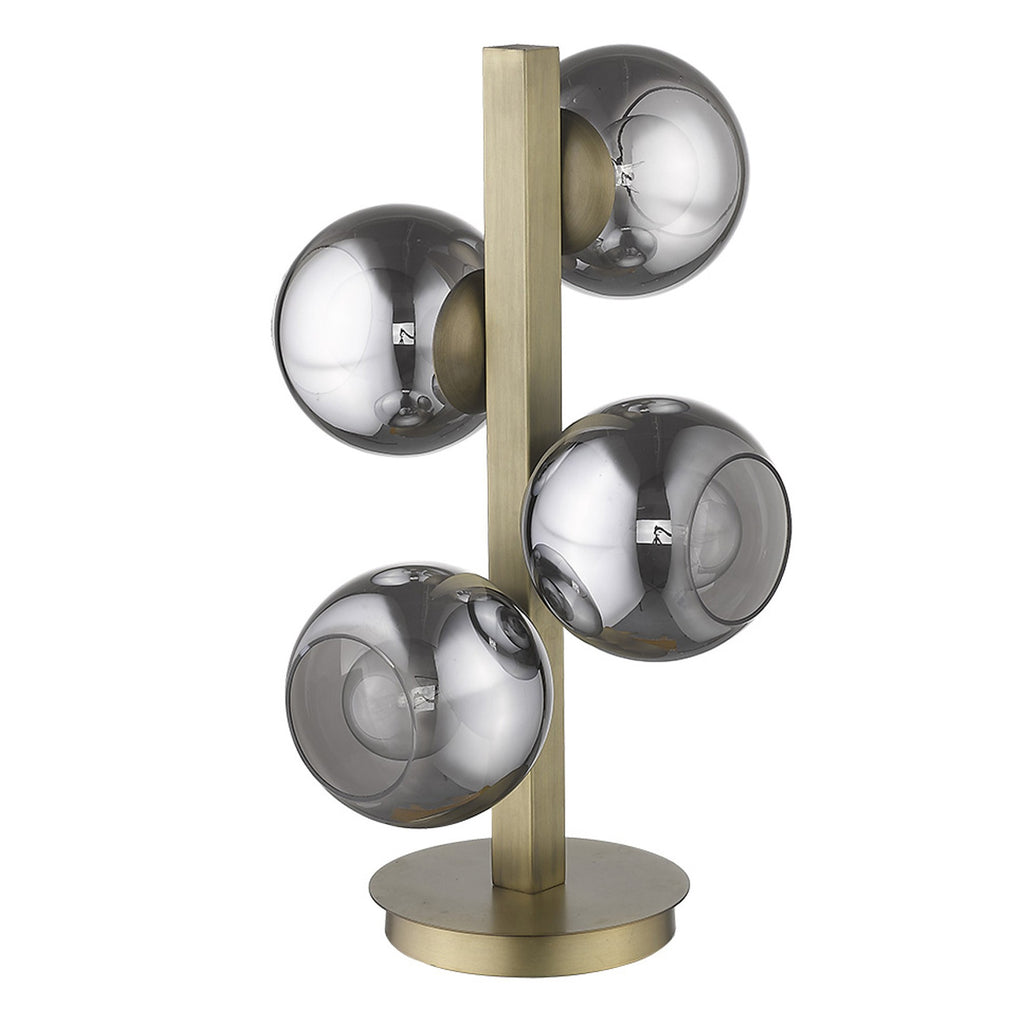 Lunette 4-Light Aged Brass Table Lamp