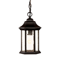 Madison 1-Light Matte Black Hanging Light With Seeded Glass