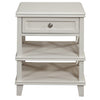 White 1 Drawer with Shelves Nightstand