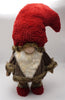 Big Furry Red Hat Brown and Beige Gnome