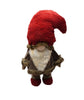 Big Furry Red Hat Brown and Beige Gnome