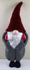 Fuzzy Burgundy Hat Hands in Pockets Gnome