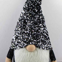 24" Glittery Black and White Sparkle Gnome