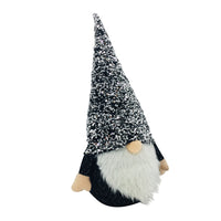 15" Glittery Black and White Sparkle Gnome