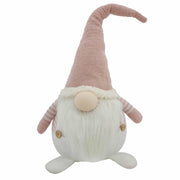 White and Pink Stripe Chubby Gnome