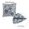 Blue and Gray Floral Vines Decorative Throw Pillow