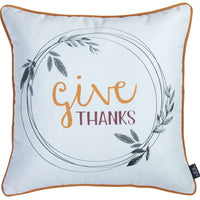 Orange and Cream Give Thanks Throw Pillow