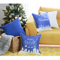 Blue Christmas Snow Decorative Throw Pillow