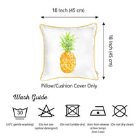 Orange and White Printed Pineapple Throw Pillow