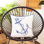 Blue Bold Anchor Nautical Throw Pillow