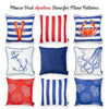 Blue Bold Anchor Nautical Throw Pillow