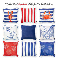 Blue Bold Anchor Nautical Throw Pillow