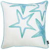 Aqua Blue Watercolor Stars Throw Pillow