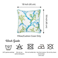 Blue and White Coral Marine Throw Pillow
