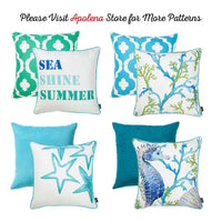 Blue and White Coral Marine Throw Pillow