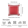 Red and White Greek Key Bordered Throw Pillow