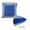 Blue and White Greek Key Bordered Throw Pillow