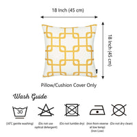 Yellow and White Grid Geometric Throw Pillow