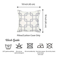 Gray and White Grid Geometric Throw Pillow