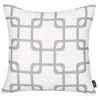 Gray and White Grid Geometric Throw Pillow