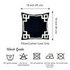 Black and White Geometric Border Throw Pillow