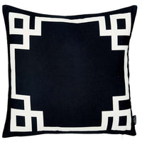 Black and White Geometric Border Throw Pillow