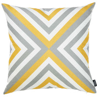 Yellow and Gray Triangle Geometric Throw Pillow