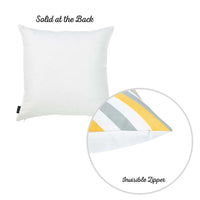 Yellow and Gray Triangle Geometric Throw Pillow