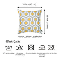 Yellow and Gray Geometric Circuit Throw Pillow