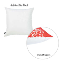 Red and Silver Coral Reef Decorative Throw Pillow