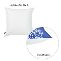 Blue and Silver Coral Reef Decorative Throw Pillow