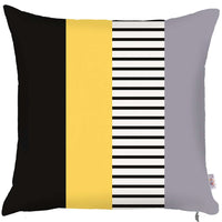 Multicolored Mixed Striped Geometric Throw Pillow