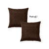 Set of 2 Brown Modern Square Throw Pillows