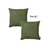 Set of 2 Green Modern Square Throw Pillows