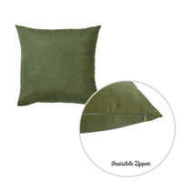 Set of 2 Green Modern Square Throw Pillows
