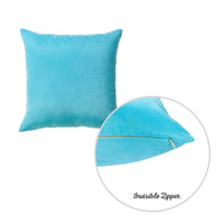 Set of 2 Turquoise Modern Square Throw Pillows