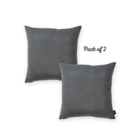 Set of 2 Gray Modern Square Throw Pillows