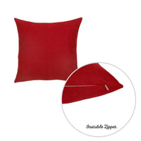 Set of 2 Red Modern Square Throw Pillows