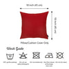 Set of 2 Red Modern Square Throw Pillows