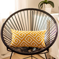 Yellow Greek Key Pattern Lumbar Throw Pillow