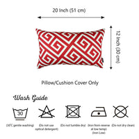 Red Greek Key Pattern Lumbar Throw Pillow