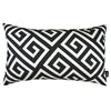 Black Greek Key Pattern Lumbar Throw Pillow