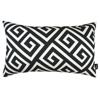 Black Greek Key Pattern Lumbar Throw Pillow